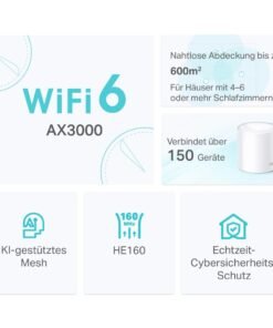 TP-Link Deco X50 AX3000 Mesh WiFi 6 System (3er-Packung) – Dual-Band, Gigabit-Ports, WPA3-Schutz - Image 6