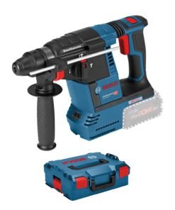 Bosch PRO 18V System Akku Bohrhammer GBH 18V-26 (SDS Plus, Bohr-Ø max: Beton/Stahl/Holz 26/13/30mm, inkl. Zusatzhandgriff, Tiefenanschlag 210mm, Maschinentuch, L-BOXX, ohne Akku/Ladegerät)