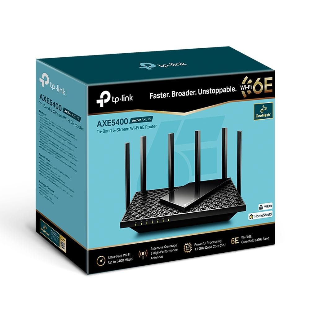 TP-Link Archer AXE75 Tri-Band WiFi 6E Router – AX5400, Gigabit-Ports, USB 3.0, WPA3-Sicherheit - Image 2