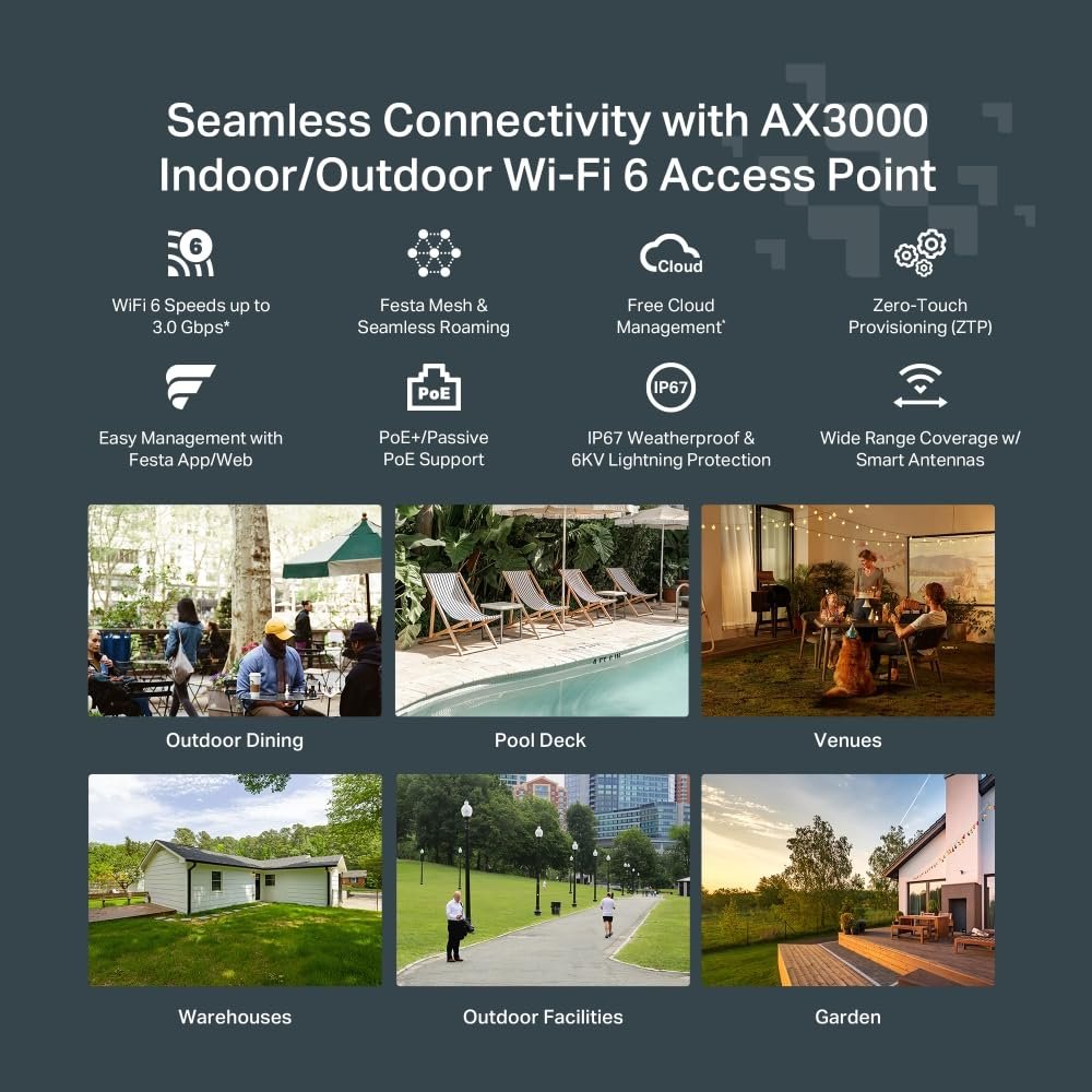 TP-Link Festa F65 Outdoor WiFi 6 Access Point AX3000 – Cloud-Management, PoE, IP67 Wetterfest - Image 10