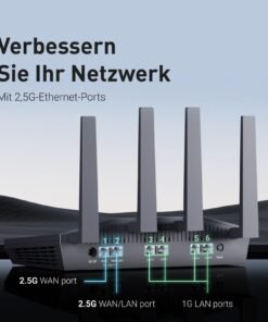 GL.iNet GL-MT6000 (Flint 2) – Wi-Fi 6 Gaming Router mit 2×2.5G & 4×Gigabit-Ports – Bild 4