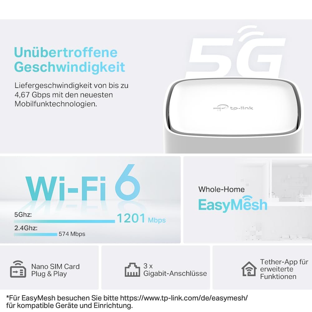 TP-Link Archer NX200 – LTE Wi-Fi 6 Router AX1800 mit SIM-Slot & Gigabit-Ports - Image 7