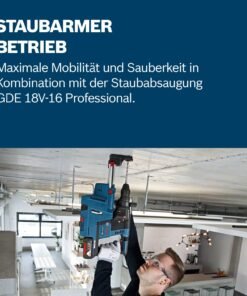 Bosch PRO 18V System Akku Bohrhammer GBH 18V-26 (SDS Plus, Bohr-Ø max: Beton/Stahl/Holz 26/13/30mm, inkl. Zusatzhandgriff, Tiefenanschlag 210mm, Maschinentuch, L-BOXX, ohne Akku/Ladegerät) - Image 6
