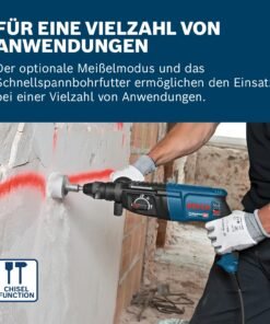 Bosch PRO Bohrhammer GBH 2-26 F (Leistung 830 Watt, Wechselfutter SDS-plus, inkl. Zusatzhandgriff, Tiefenanschlag, Maschinentuch, Schnellwechselbohrfutter, Handwerkoffer) - Image 4