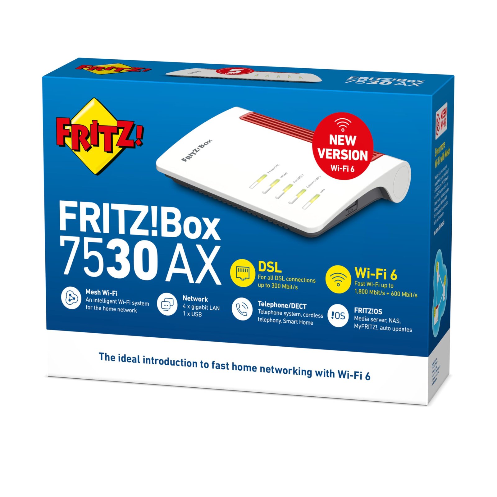 FRITZ! Box 7530 AX International – Wi-Fi 6 DSL Router mit Mesh & DECT-Basis – Bild 4