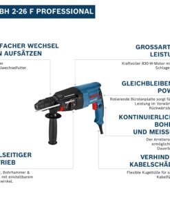 Alternative view of Bosch PRO Bohrhammer GBH 2-26 F (Leistung 830 Watt, Wechselfutter SDS-plus, inkl. Zusatzhandgriff, Tiefenanschlag, Maschinentuch, Schnellwechselbohrfutter, Handwerkoffer)