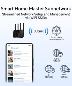 Alternative view of ASUS RT-BE92U BE9700 Tri-Band WiFi 7 Router – AiMesh, VPN & erweiterte Sicherheit