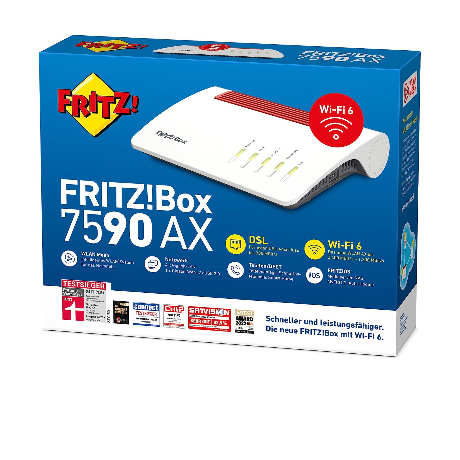 FRITZ! Box 7590 AX – Wi-Fi 6 DSL-Router mit Mesh, DECT-Basis & Supervectoring – Bild 5