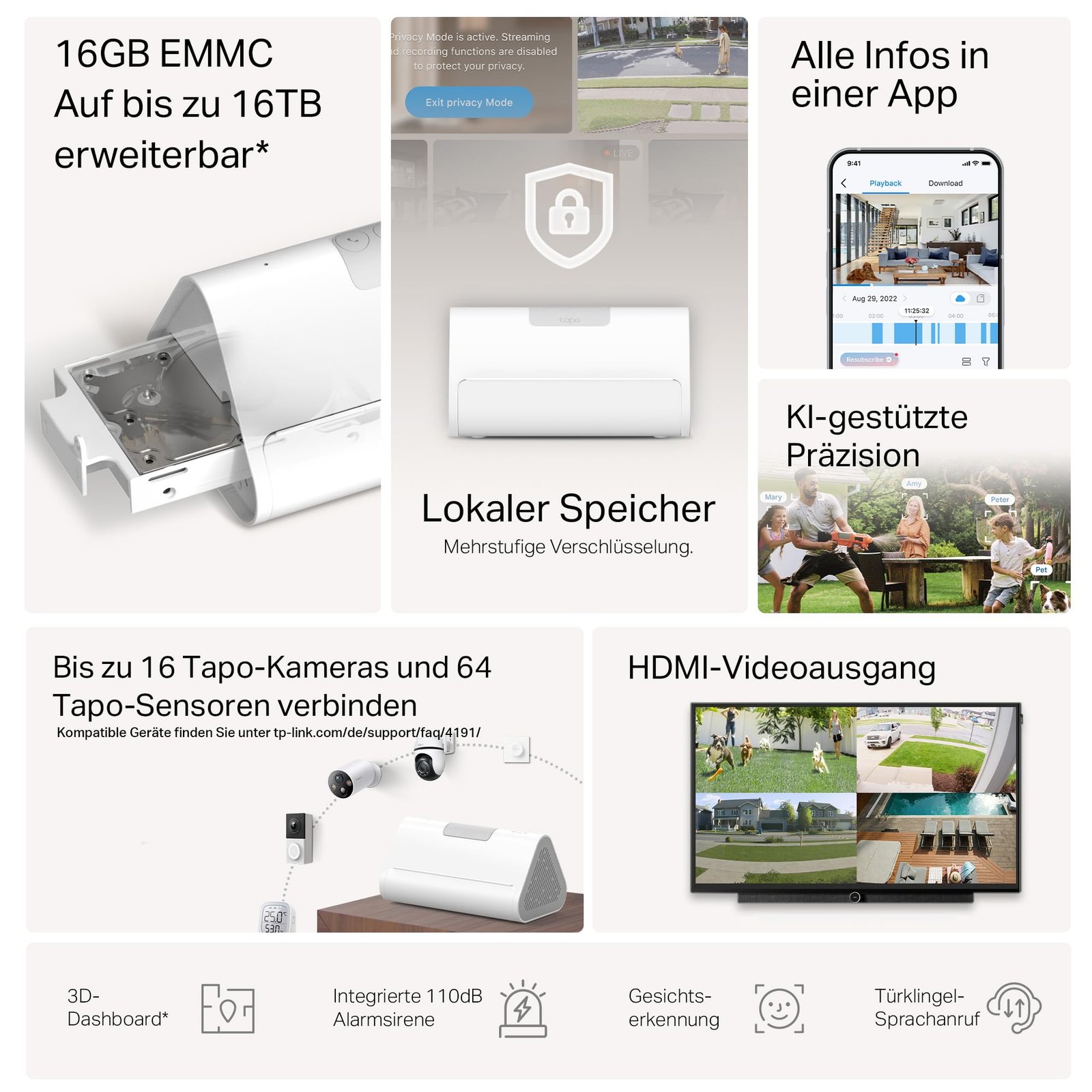 TP-Link Tapo H500 HomeBase – Smart Hub mit 16GB Speicher, erweiterbar auf 16TB - Image 4