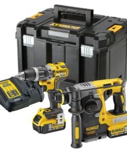 DeWalt DCK207P2T-GB 18v XR Schlagbohrschrauber & SDS+ Plus Bohrhammer Doppelset inkl. 2x 5.0Ah Akkus